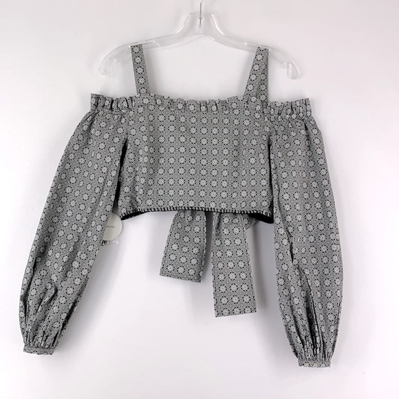 Tularosa Printed Off the Shoulder in Tile Black Size S - Picture 7 of 7